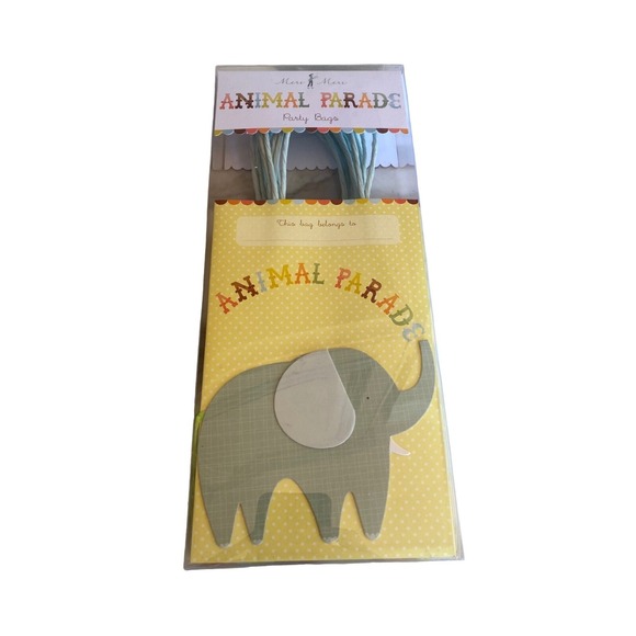 Meri Meri Other - NEW Meri Meri Animal On Parade Circus Elephant Party Bag Set of 8